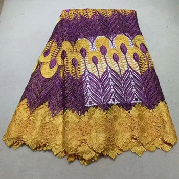 

Beautiful African Lace Fabric Swiss Voile With Rhinestone Lace High Quality Emboridery Nigerian French Guipure Lace Fabric A865