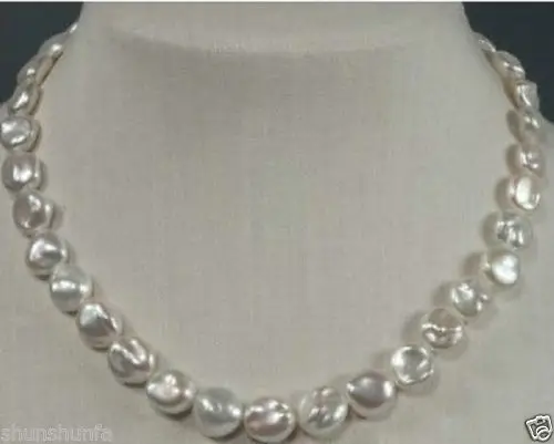 

ddh003712 10-12mm south sea keshi white pearl necklace AAA 18