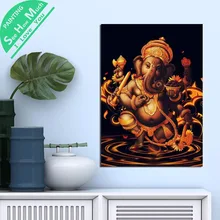 купить! 1 Шт. Золотой свет Ганеша Господь Бог HD Печатных Холст Wall Art Плакаты и Принты Плакат Живопись