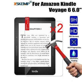 

XSKEMP 2Pcs/Lot 9H Premium Screen Protector Tempered Glass For Kindle Voyage Anti-Shatter Clear Tablet PC Protective Guard Film