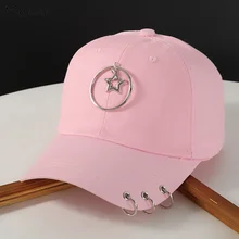 Бейсболка s Женская металлическая звезда декоративные заклепки кольца цепи регулируемые уличные женские s кепки хип хоп модные Универсальные Harajuku