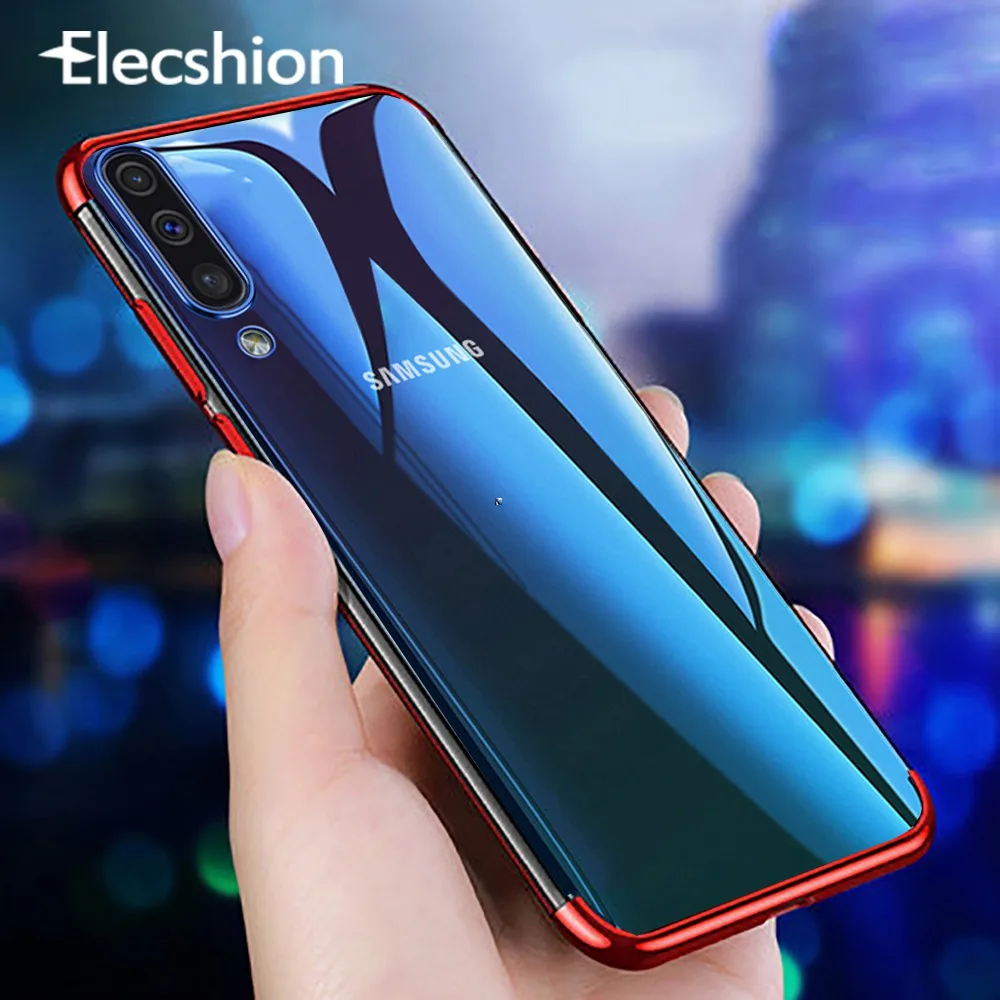 

Plating Transparent Soft Case For Samsung Galaxy S7 S8 S9 Plus J7 Prime Note 8 9 Shockproof TPU Cases For Samsung S10e A10 Cover