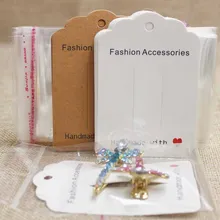 Feiluan изготовленный на заказ зажим для волос упаковочная карта-метка, ручной работы с С принтом в виде надписи «love» украшения для волос украшение карта-метка 100 шт.+ 100 Сумочка в комплекте