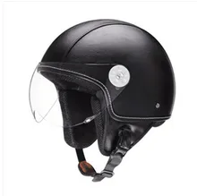Vintage leather Motorcycle Helmet Open Face Jet Scooter Helmets Universal Retro Motorcycle Helmet Goggles For Harley free shipping motorcycle helmets retro vintage open face helmets design modular removable visor motorbike jet vintage helmet sy