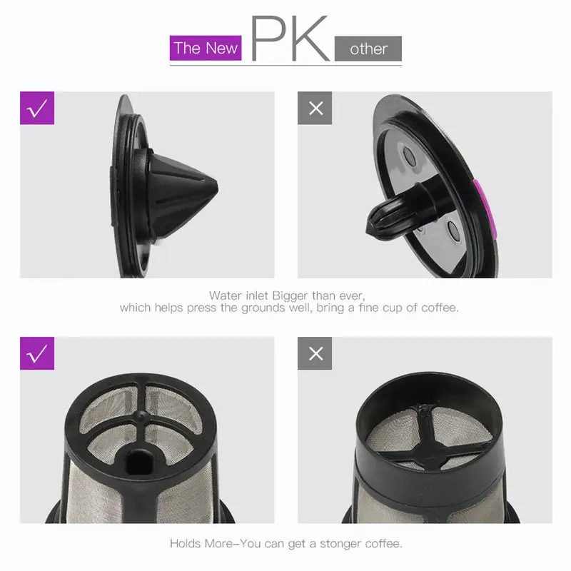 Coffeeware Coffee Filter Reusable PP Mesh Cup Coffee Tea Filters Leach Kicthen Table Drinking Tools for KEURIG 2 K200 K250 Black Coffeeware Coffee Filter Reusable PP Mesh Cup Coffee Tea Filters Leach Kicthen Table Drinking Tools for KEURIG 2 K200 K250 Black