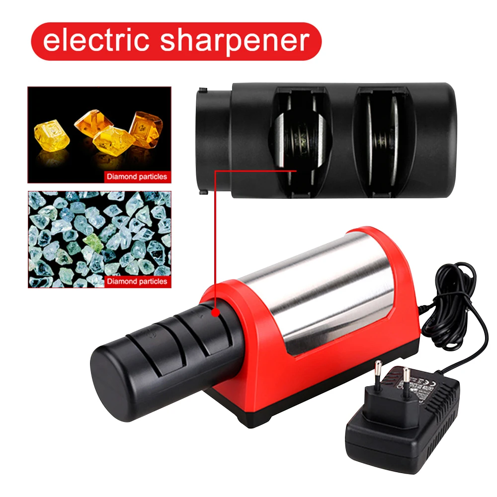 

Professional Electric Knife Sharpener 2 Stage Grinder affuteur Kitchen Diamond Sharpening System Afiador de faca