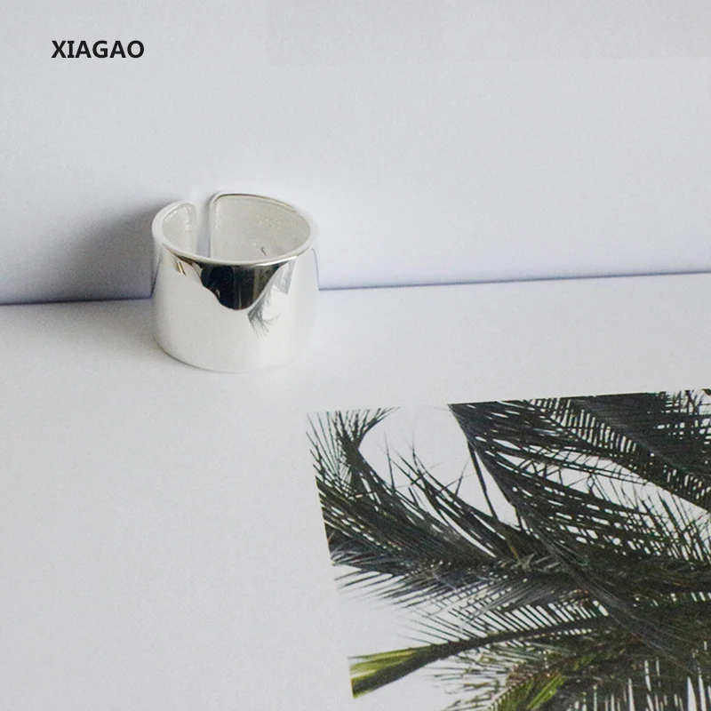 

XIAGAO Wide 925 Sterling Silver Open Rings Wide Smooth Adjustable Finger Joint Rings Fashion Silver Jewelry CNR061