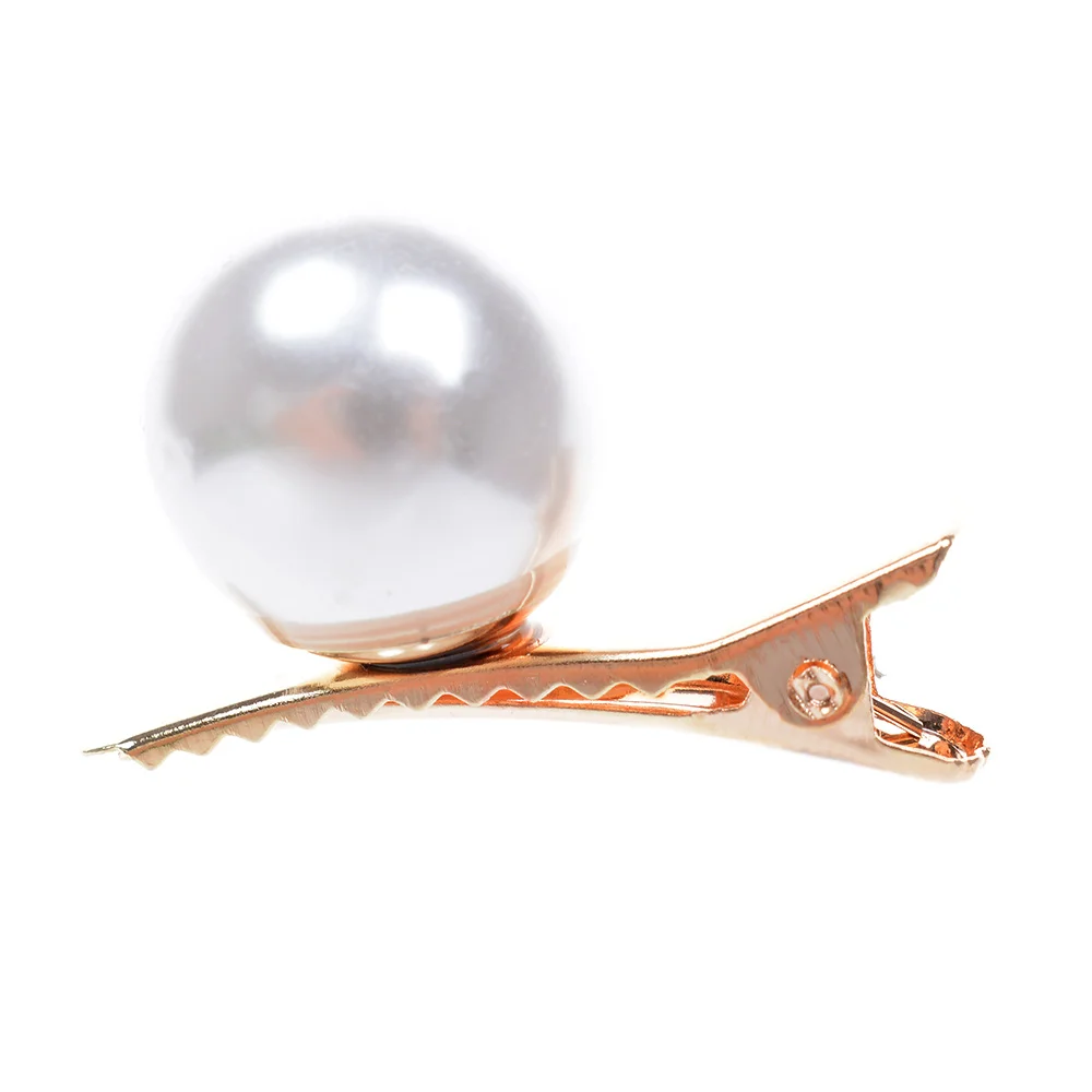 2pcs Gold Plated Hair Jewelry Pearl Barrettes Hairpin Hair Clips Girls