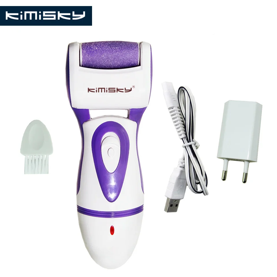 

KIMISKY Purple Foot Care Tool Rechargeable Electric Pedicure Foot File Callus Remover Feet Dead Skin 1Ps Rollers Head