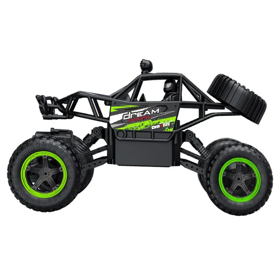 green 1/14 4WD 2,4 Ghz RC электрический багги-монстр внедорожный автомобиль с светодиодный игрушки для детей - Цвет: green