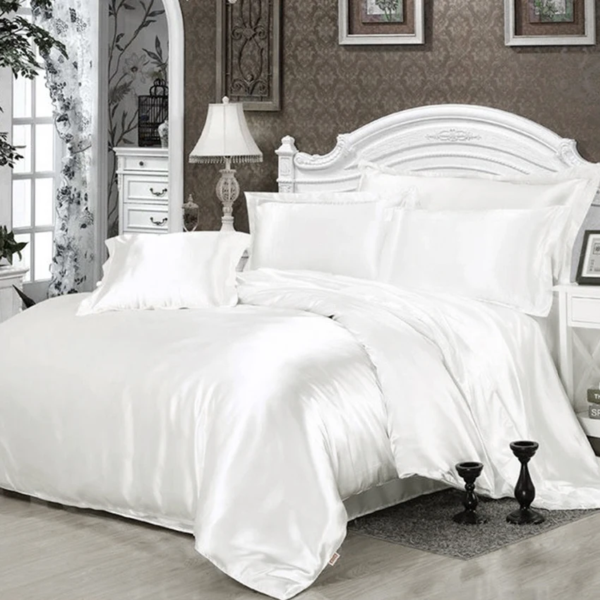 Сатиновый Комплект постельного белья, Комплект постельного белья, пододеяльник, простыня, подушка, пододеяльник, одинарный/двойной/двуспальный размер, одеяло ed