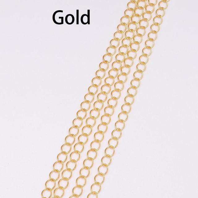 2.5 2.8 3.6 4.8 mm Long Open Link Ring Extended Extension Necklace Chains Tail Extender Chain For Jewelry Making Supplies