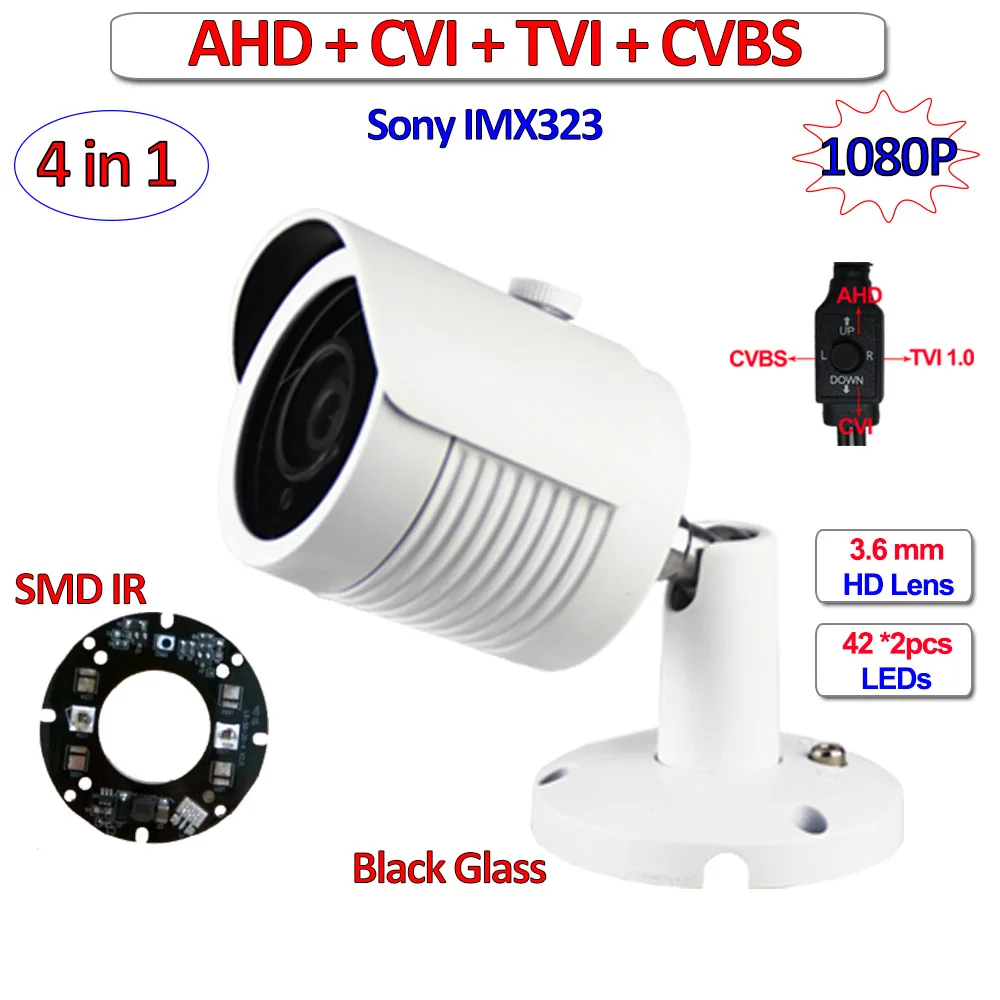 bilder für 4in1 1080 P 720 P AHD TVI CVI cctv-kamera im freien IMX323 1MP 2MP Nachtsicht überwachungskamera, CVBS, UTC, 3DNR, OSD, 3,6mm Objektiv bilder für 4in1 1080 P 720 P AHD TVI CVI cctv-kamera im freien IMX323 1MP 2MP Nachtsicht überwachungskamera, CVBS, UTC, 3DNR, OSD, 3,6mm Objektiv