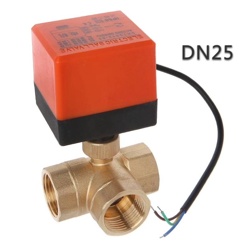 

DN15/DN20/DN25/DN32 3 Way Motorized Ball Valve Electric Three Line Two Way Control AC 220V LS&#39D Tool