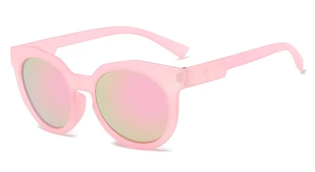 Ywjanp, детские солнцезащитные очки, цветные, отражающие, зеркальные, солнцезащитные очки для детей, для мальчиков и девочек, защита UV400, очки, очки - Цвет линз: Pink