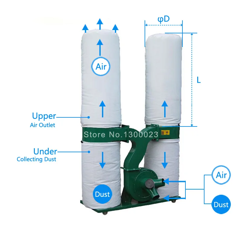 1 шт. под D470 L800mm пылесборник мешок для 2.2kw/3kw деревообрабатывающий пылеуловитель карманный фильтр