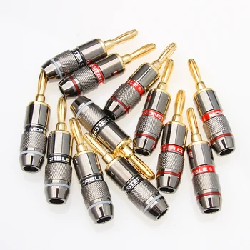 

4/8/12PCS Monster Banana Plug 24K Gold Plated Pure Copper Speaker Adapter Screw Plugs Audio Power Connectors