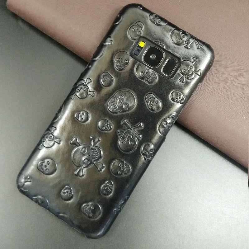 bilder für Solque Echtes Leder-kasten Für Samsung Galaxy S8 Plus S 8 S8Plus Handy Luxury Dünner Harter Shell Cover Cases 3D Schädel muster bilder für Solque Echtes Leder-kasten Für Samsung Galaxy S8 Plus S 8 S8Plus Handy Luxury Dünner Harter Shell Cover Cases 3D Schädel muster