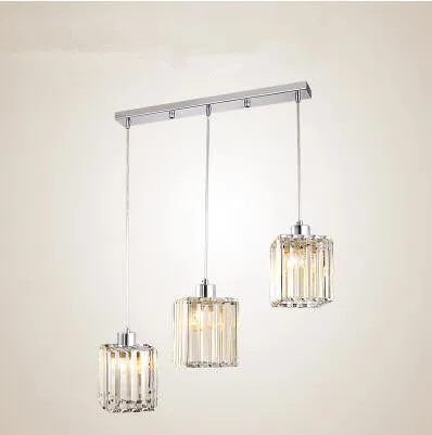 3 heads strip base Современный K9 хрустальный люстра светильник ing E27 Lustre подвесной светильник для кухни, столовой, украшения дома, светильник для помещений - Цвет абажура: 3 heads strip base