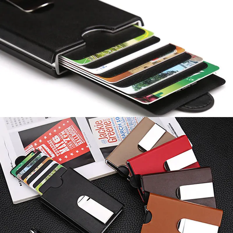 

Men Aluminum ID Credit Card Holder Magnetic Card Protector Money Wallet Clip Card Case