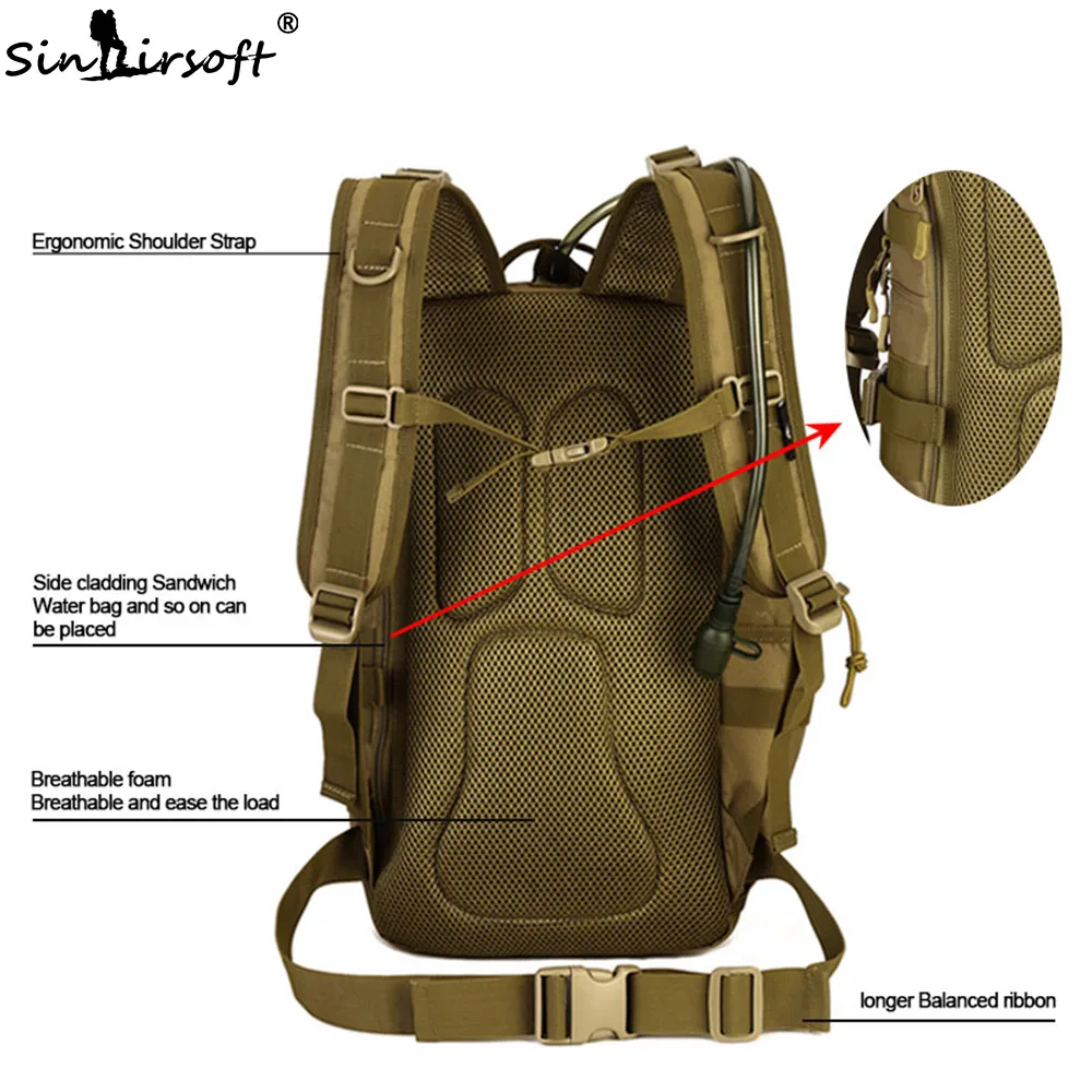 SINAIRSOFT Outdoor Tactical Backpack 900D Waterproof Army Shoulder Military hunting camping Multi-purpose Molle Sport Bag LY0057