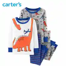 Carter’s 4-Piece Dinosaur Snug Fit Cotton PJs Autumn winter cotton soft long sleeve pullovers boys clothes set 24959027