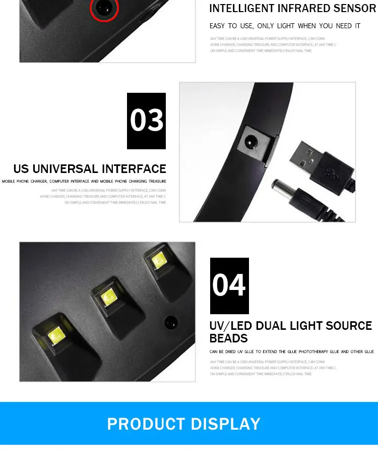 Monika гвозди USB зарядка Сушилка для ногтей 36 Вт Светодиодный светильник в форме панды художественный Гель-лак для ногтей Инструменты быстро сохнут сушилка УФ лампа