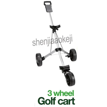 

3-wheels Push Pull Golf Cart Golf Pull Cart Golf Trolley Cart Aluminium alloy Foldable Trolley with Brake 1pc
