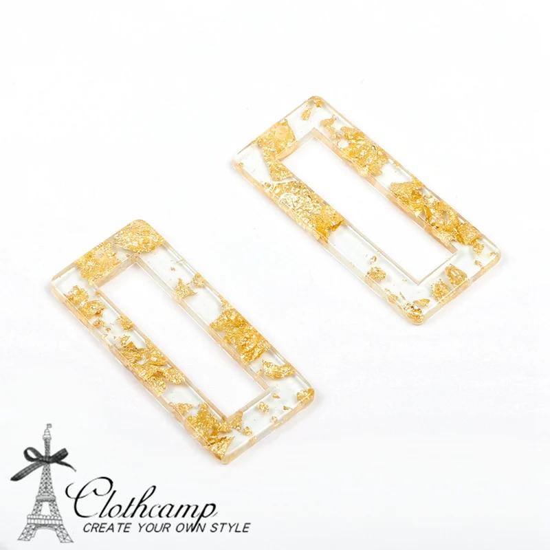 110B-6PCS Черепаха серьга ракушка Шарм, ацетат Акриловые Бусины, прямоугольной формы, геометрические, ювелирные изделия в стиле "Бохо", детали для серег, ohrrringe finding-ACE110 - Metal color: 110B-6PCS