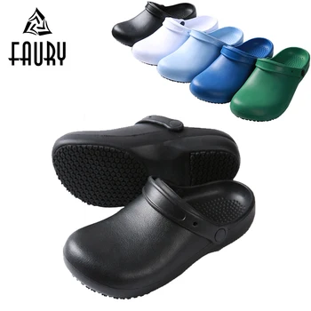 

EVA High Quality Non-slip Waterproof Oil-proof Kitchen Work Shoes for Chef Master Cook Hotel Restaurant Slippers Flat Sandals