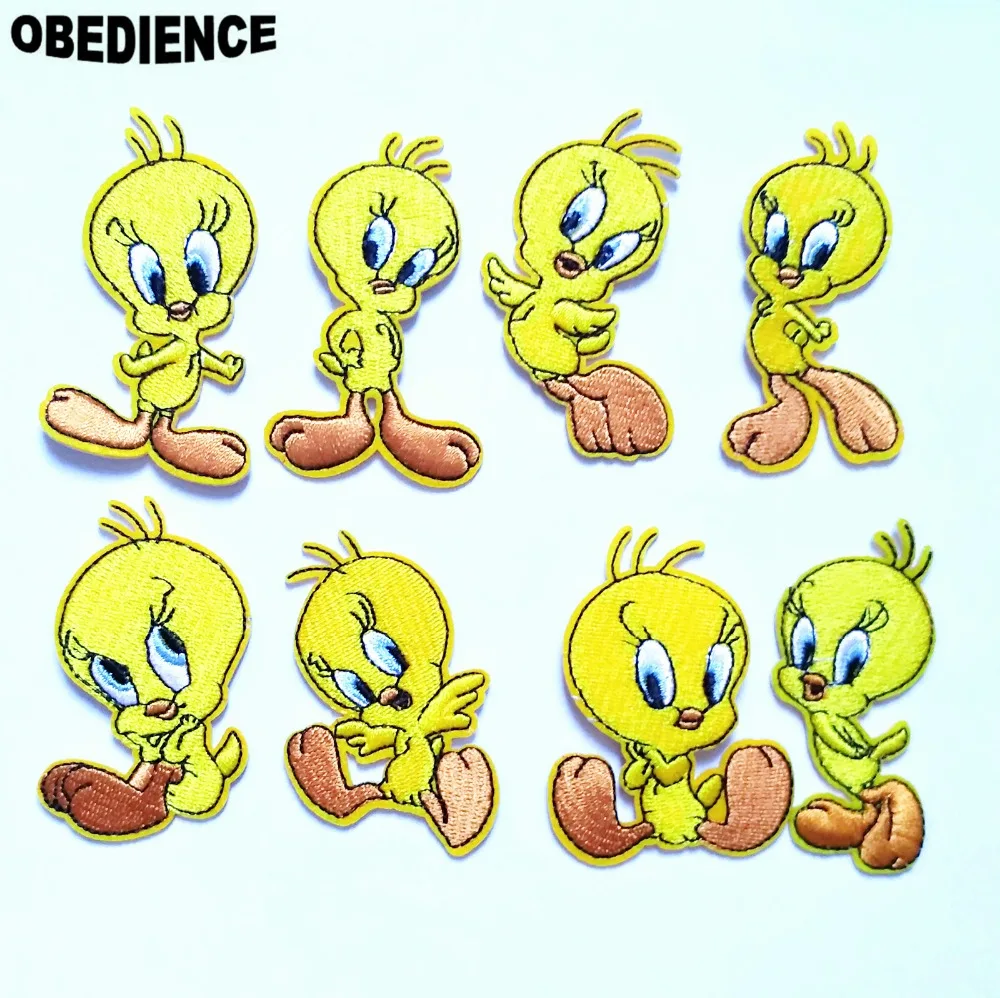 

OBEDIENCE 10ps Mixed Yellow Bird Pattern Embroidery Patch Motif Applique DIY Stick-on T-shirt Clothes Sticker Decorative Decals