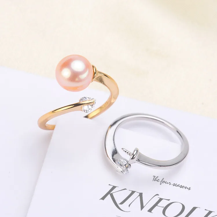 

Pearl Ring Settings, Fashionable Ring Findings, Adjustable Size 925 Silver Ring Jewelry DIY making No Pearl Free Shipping