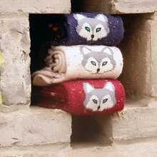 Новые носки высокого качества с рисунком оленя кота из мультфильма животных серия точечные пряжа женские шерстяные носки с кроликом теплые дышащие женские носки