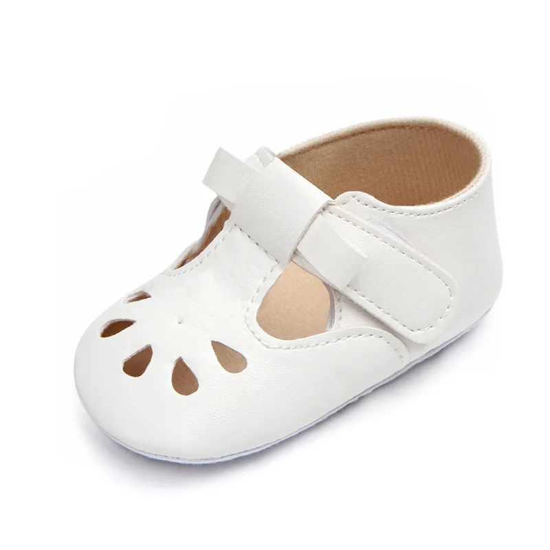Обувь принцессы для маленьких девочек; нескользящая открытая детская обувь для девочек; обувь для первых шагов из искусственной кожи; детские мокасины; мягкие туфли для малышей