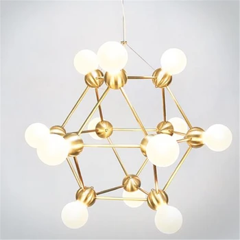 

Nordic Post-modern Minimalist Geometry Special-Shaped Glass Ball Chandelier Cafe Restaurant Chandelier Free Shipping