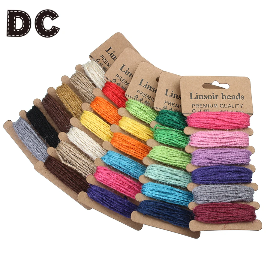DC 6 Color Mixed Colors Knitted Hemp Cords Ropes fit DIY Handmade