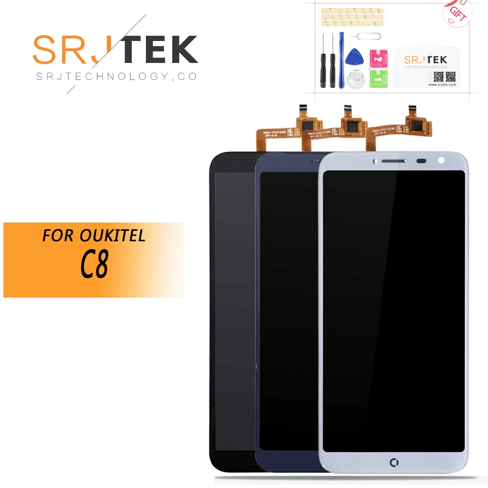 

5.5'' 1280x640P for OUKITEL C8 LCD Display+Touch Screen LCD Digitizer Glass Panel Replacement For OUKITEL C8 LCD Screen/Tools