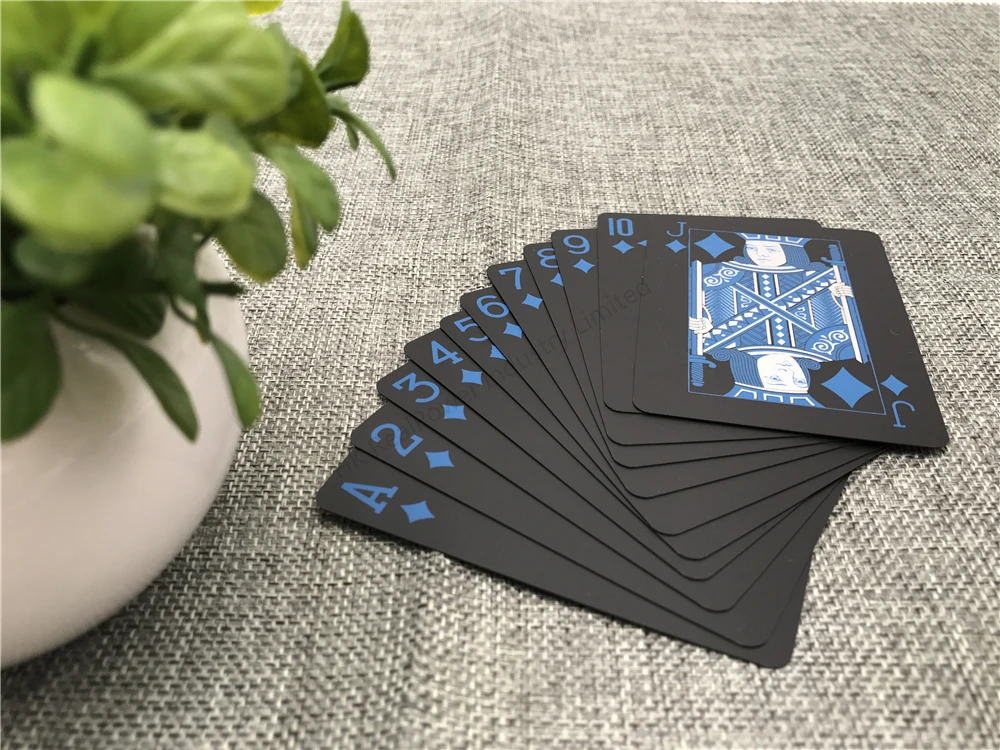 15% 54 шт/палубный водонепроницаемый пластиковый ПВХ Набор Игральных Карт чистый цвет черные покерные карты наборы для покера классические фокусы инструмент