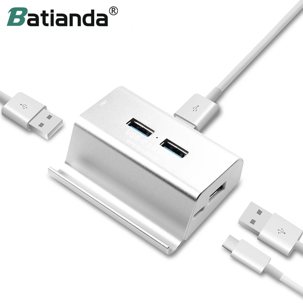 USB разветвитель с Type C на 4 порта 3 0 + держатель для телефона адаптер Macbook Pro Air 13 15 16