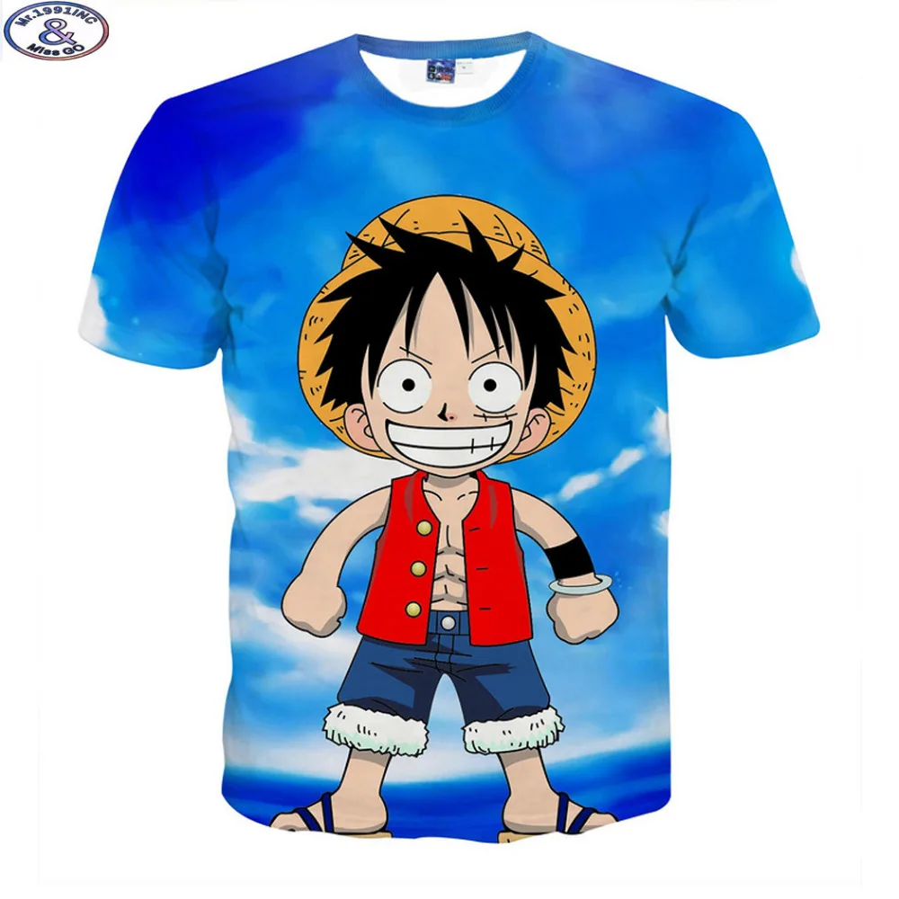 

Newest America cartoon anime 3D t-shirts for boy's One Piece t shirt teens big kids tshirt children's tops A18