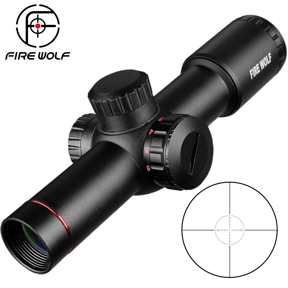 النار الذئب التكتيكية AK47 AK74 AR15 الصيد نطاق 4.5X20 E الأحمر الإضاءة ميل دوت بندقية Riflescope