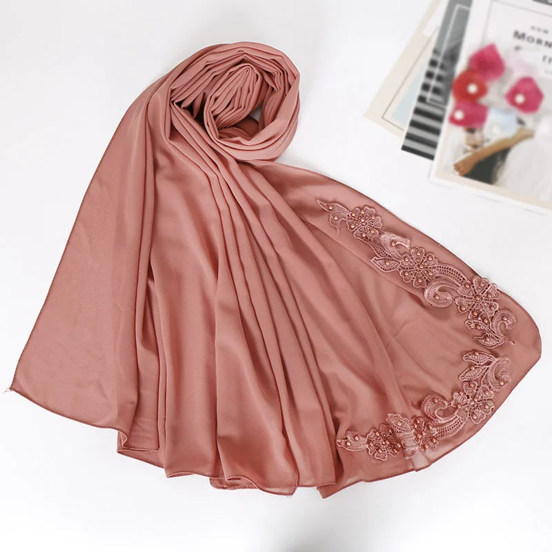 NEW women bubble chiffon solid color muslim head scarf shawls and wraps pashmina bandana female foulard soft hijab stores - Цвет: 12