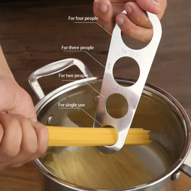 

Stainless Steel Pasta Spaghetti Measurer Four-Hole Measure Tool Kitchen Gadget Measuring Tool