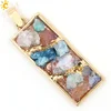 CSJA-bijou européen classique pour femmes, pendentif avec chaîne, couleur or, Druzy, cristal naturel, E102 2016 ► Photo 2/6