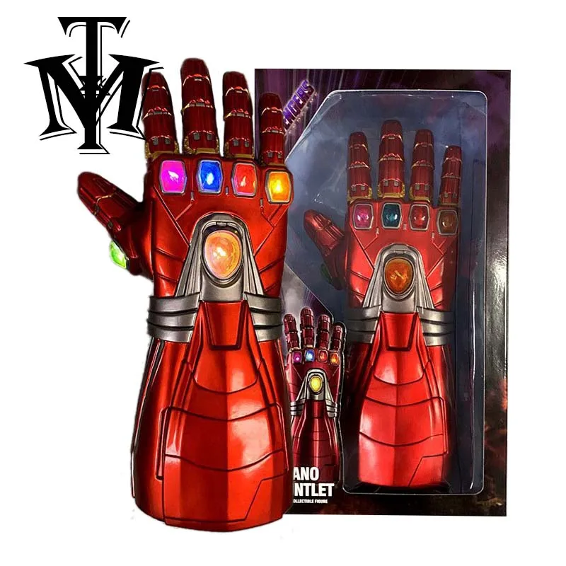 

HOT Avengers Iron Man 1:1 LED Light Infinity Gauntlet Tony Stark Thanos Infinity War Cosplay Gloves Costume PVC Kids Gift Toys
