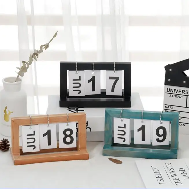 

2019 Fashion Desk Wood Calendar Office And Home Table Decoration Manual Table Calendario Pared Stationery Best Birthday Gift