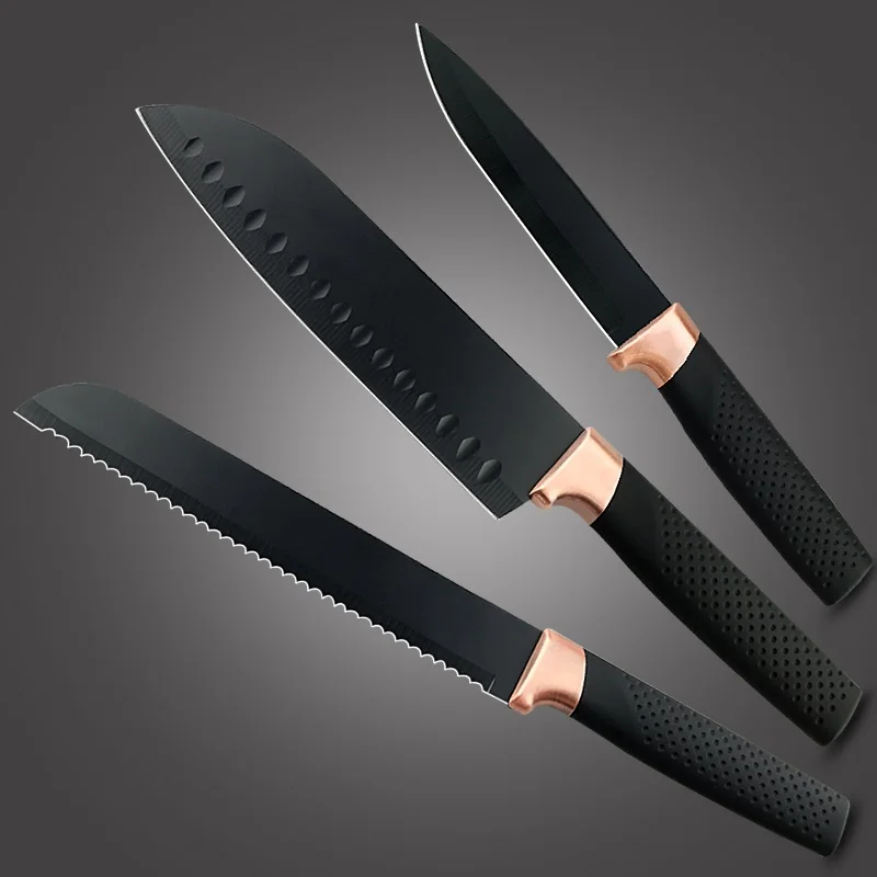Kitchen Knife Chef Stainless Steel Knives Santoku Meat Bread Cleaver Utility Paring Fish Vegetable Knife 5CR15 Cooking Cutter