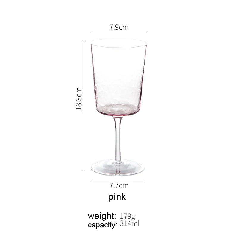 Креативный восьмиугольный бокал для вина, Кубок для шампанского, бокалы, чашки для питья дома, чашка для воды, свадебные бокалы для вина, посуда для напитков, стекло - Цвет: Wine Glass pink