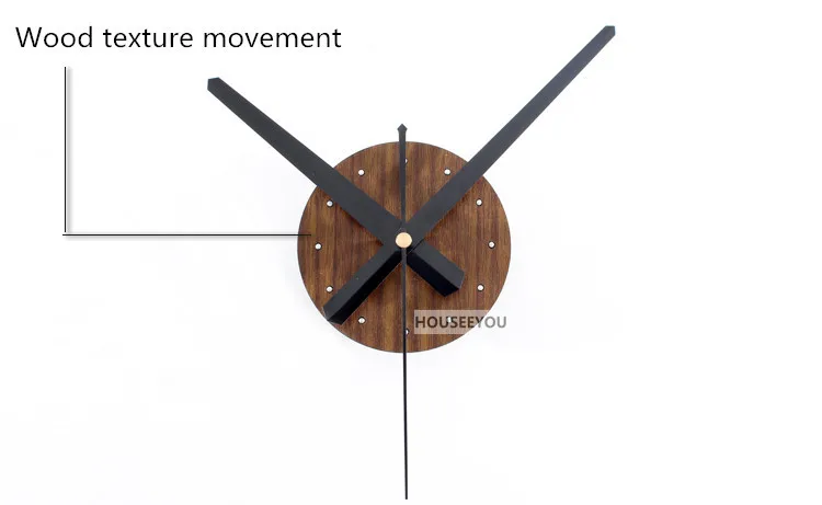 Europe Vintage Wood Wall Clock Sticker Roman Numerals Retro Vinyl Sticker Hanging Watch Home Decoration for Bedroom Living Room 6