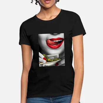 

Mujer Puls Size Women Camisetas Novelty Art Printed VOGUE Sexy Woman Face Tshirt Women Grunge Clothing Retro 90s Fashion T Shirt